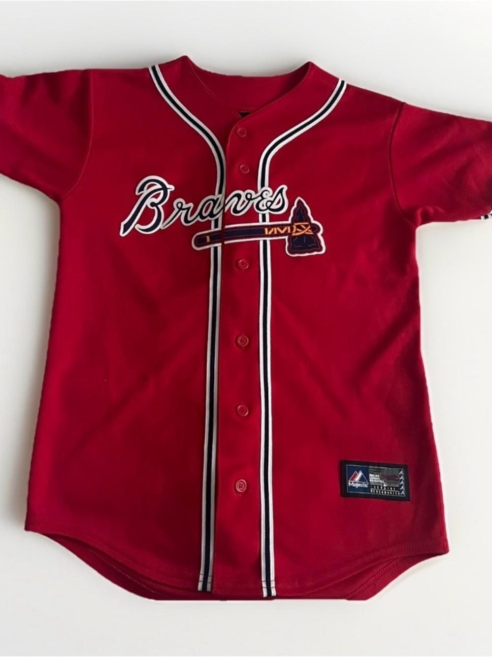 Vintage YOUTH Majestic Atlanta Braves Jersey (Size:L) #141 Pre-owed